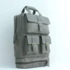 Vintage Charcoal Leather Laptop Backpack - Expandable 5