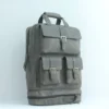 Vintage Charcoal Leather Laptop Backpack - Expandable 7