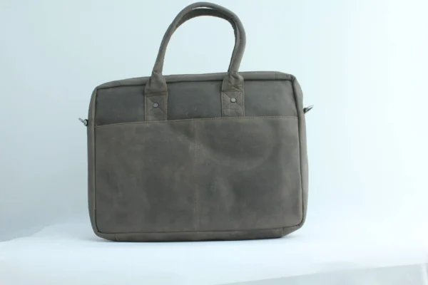 Vintage Crazy Horse Leather Office Bag for Men 2