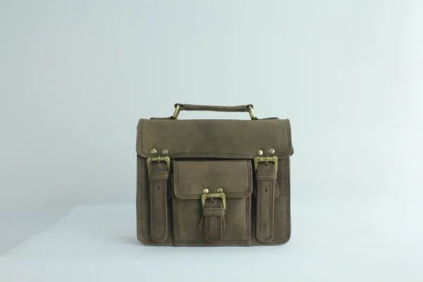 Vintage Crazy Horse Leather Satchel Briefcase 1