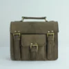 Vintage Crazy Horse Leather Satchel Briefcase 3