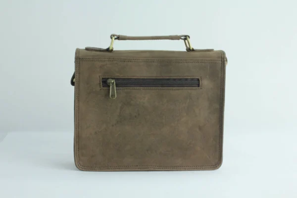Vintage Crazy Horse Leather Satchel Briefcase 4