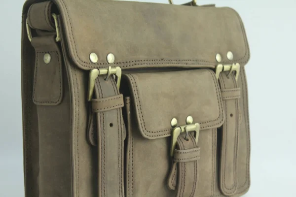 Vintage Crazy Horse Leather Satchel Briefcase 5