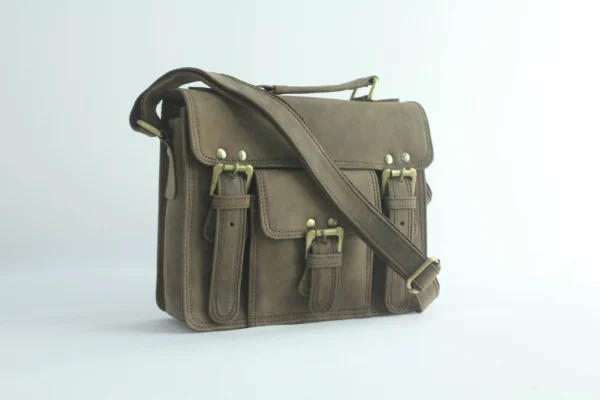 Vintage Crazy Horse Leather Satchel Briefcase 7