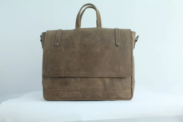 Vintage Distressed Leather Office Tote Bag for Men 1
