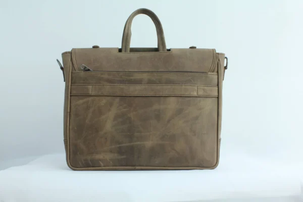 Vintage Distressed Leather Office Tote Bag for Men 2