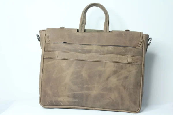Vintage Distressed Leather Office Tote Bag for Men 3
