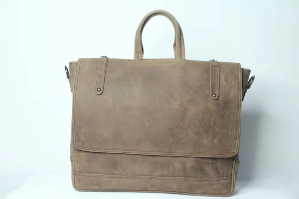 Vintage Distressed Leather Office Tote Bag for Men 4