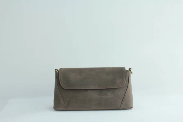 Vintage Genuine Leather Flap Crossbody Bag – Handmade Everyday Shoulder Purse 1
