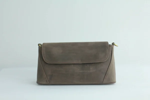 Vintage Genuine Leather Flap Crossbody Bag – Handmade Everyday Shoulder Purse 11