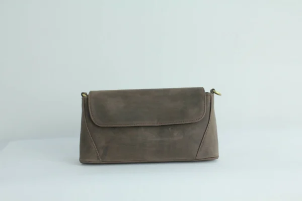 Vintage Genuine Leather Flap Crossbody Bag – Handmade Everyday Shoulder Purse 12