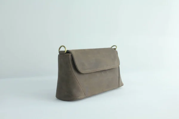 Vintage Genuine Leather Flap Crossbody Bag – Handmade Everyday Shoulder Purse 2