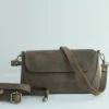 Vintage Genuine Leather Flap Crossbody Bag – Handmade Everyday Shoulder Purse 3