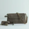 Vintage Genuine Leather Flap Crossbody Bag – Handmade Everyday Shoulder Purse 5
