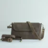 Vintage Genuine Leather Flap Crossbody Bag – Handmade Everyday Shoulder Purse 6