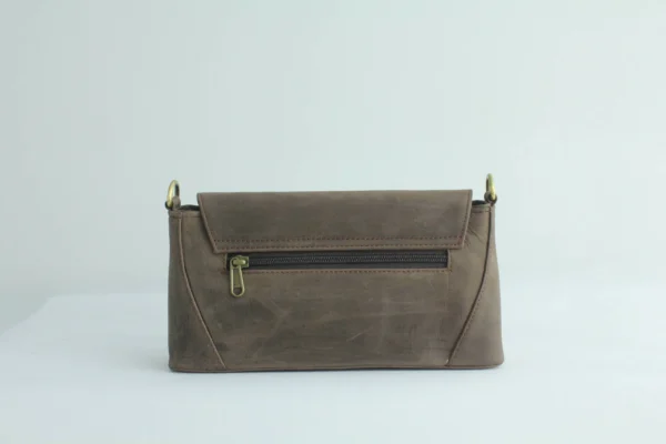 Vintage Genuine Leather Flap Crossbody Bag – Handmade Everyday Shoulder Purse 9