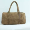 Vintage Leather Gym Duffel Bag - Compact Travel Holdall 6