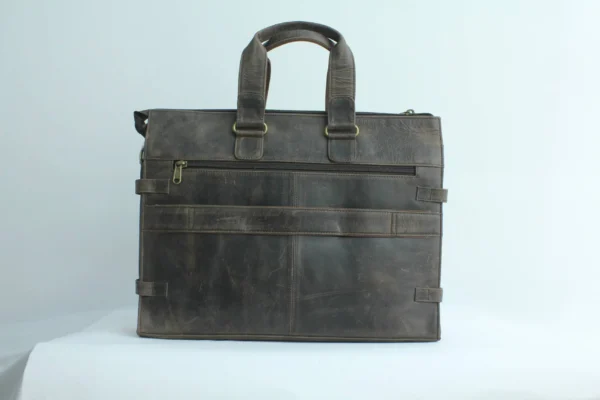 Vintage Leather Office Bag - Expandable Attaché 1