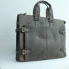 Vintage Leather Office Bag - Expandable Attaché 4