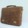 Vintage Leather Satchel Briefcase with Twist-Lock Closure 3 Vintage Leather Satchel Briefcase with Twist-Lock Closure 3