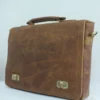 Vintage Leather Satchel Briefcase with Twist-Lock Closure 4 Vintage Leather Satchel Briefcase with Twist-Lock Closure 4