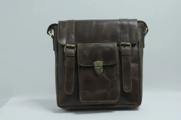 Vintage Leather Sling Bag for Men - Espresso Brown 3