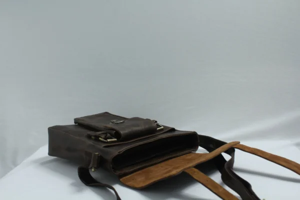 Vintage Leather Sling Bag for Men - Espresso Brown 4
