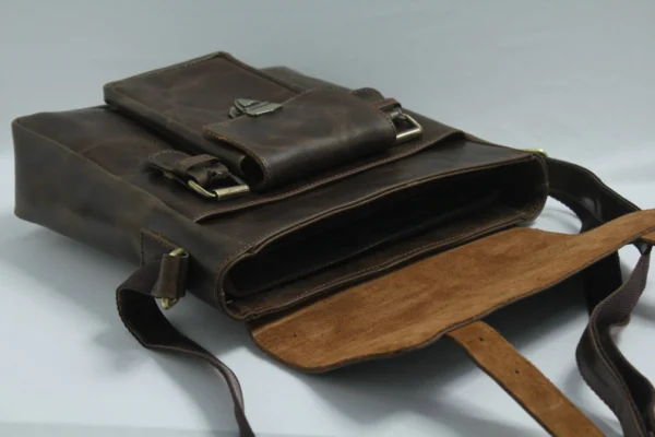 Vintage Leather Sling Bag for Men - Espresso Brown 5
