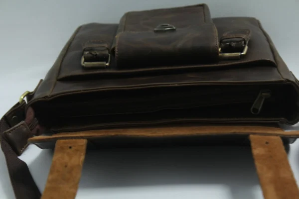 Vintage Leather Sling Bag for Men - Espresso Brown 6