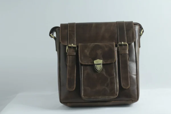 Vintage Leather Sling Bag for Men - Espresso Brown 8 (2)